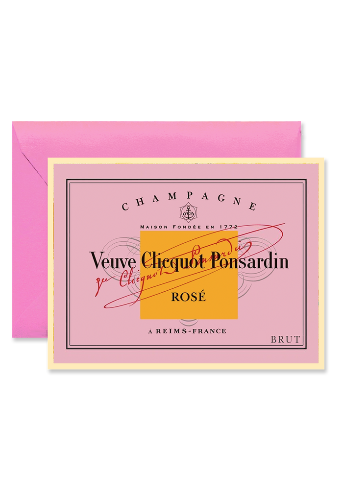 Veuve Clicquot Rose Blank A7 Greeting Card - Ben's Garden