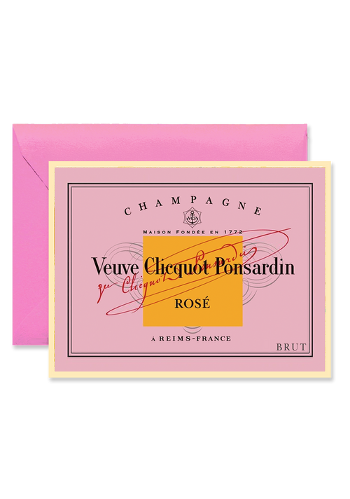 Veuve Clicquot Rose Blank A7 Greeting Card - Ben's Garden