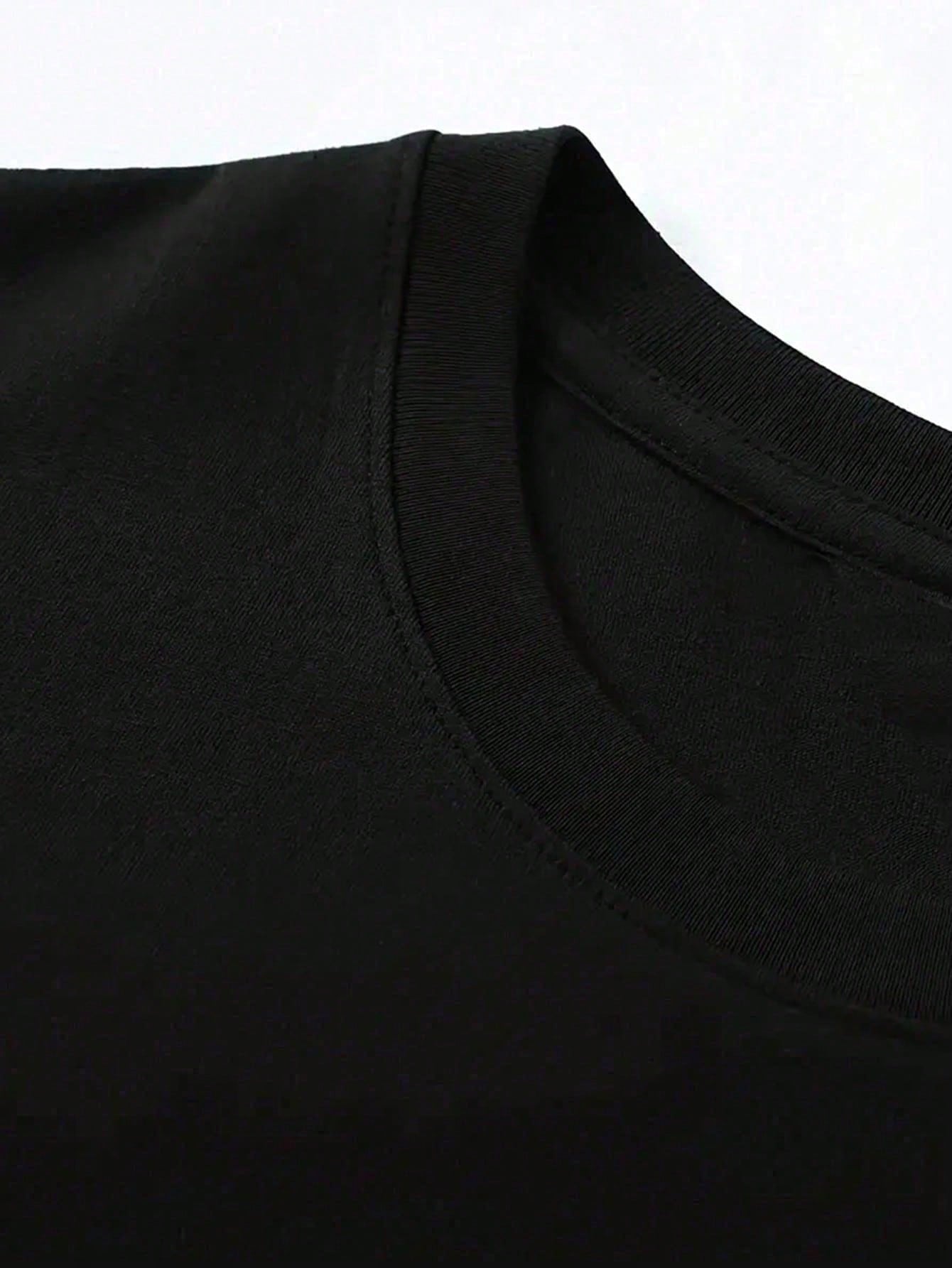 VHUTHK (180 Cotton T-Shirt) Mummy Print Men's Summer Round Neck Short Sleevehe Casual Cotton Print Back Image