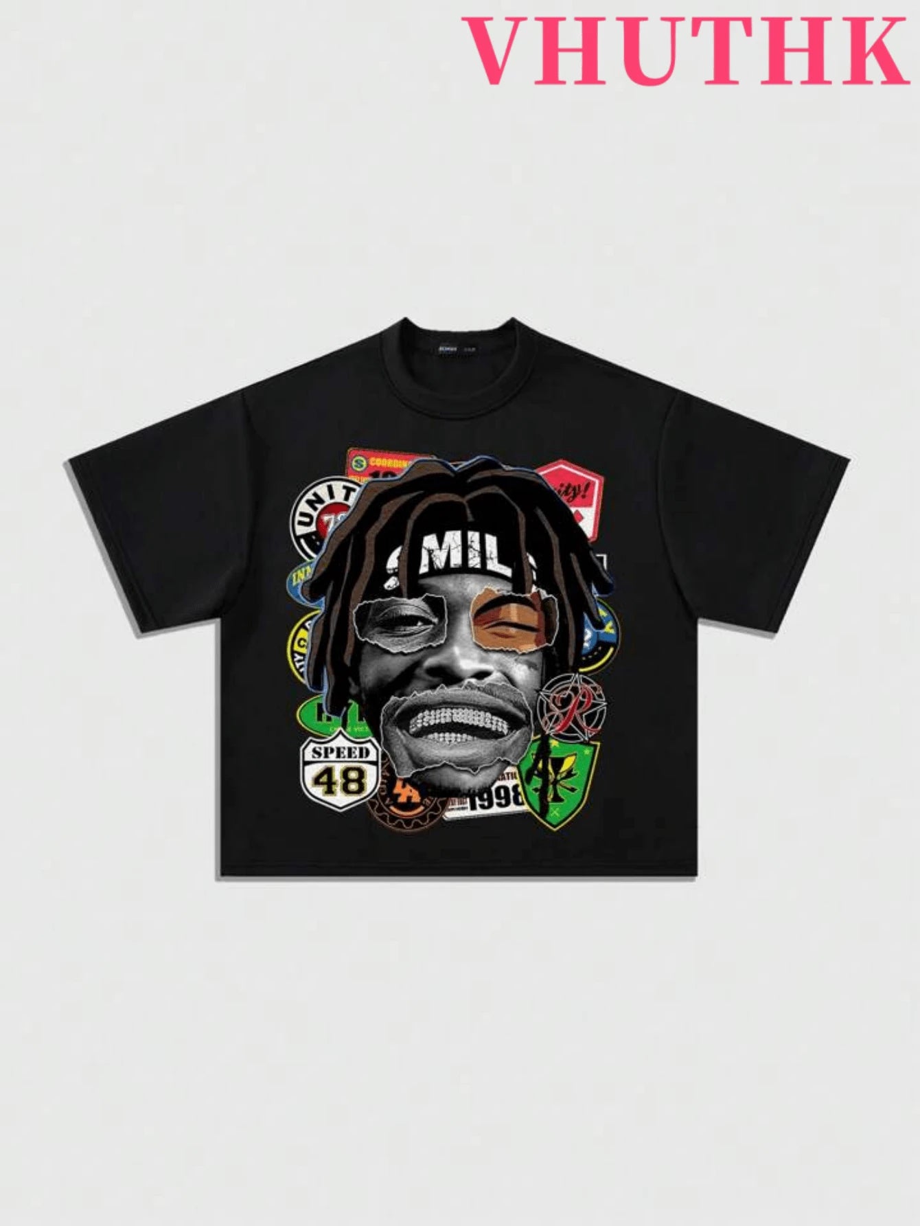 VHUTHK (180 Cotton T-Shirt) Mummy Print Men's Summer Round Neck Short Sleevehe Casual Cotton Print Back Image