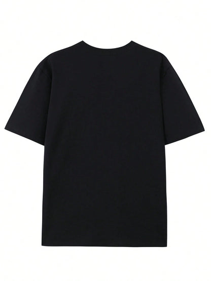 VHUTHK (180 Cotton T-Shirt) Mummy Print Men's Summer Round Neck Short Sleevehe Casual Cotton Print Back Image