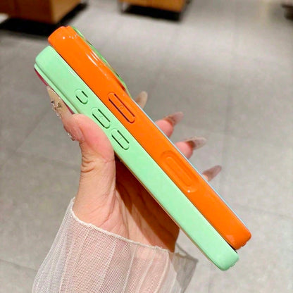Vibrant Tri-Color Block High-End Phone Case For IPhone 17-14 Pro Max, Business Luxury Anti-Fingerprint Anti-Drop Shockproof Back Cover