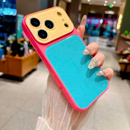 Vibrant Tri-Color Block High-End Phone Case For IPhone 17-14 Pro Max, Business Luxury Anti-Fingerprint Anti-Drop Shockproof Back Cover