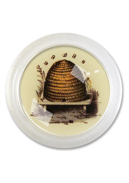 Vintage Beehive 4" Round Glass Coaster - Ben's Garden