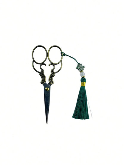 Vintage Copper-Plated Stainless Steel Scissors, With Storage Bag, Suitable For Thread Cutting, Embroidery And Sewing Crafts, Sewing Accessories, Craft Scissors, Beauty Tools Retro Small Scissors