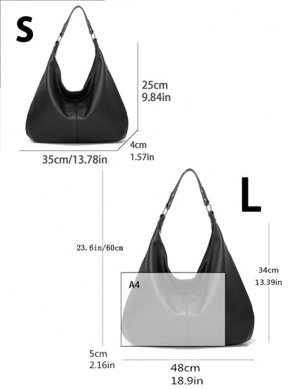 Vintage Tote Bag For Women, New Fashion  Large Capacity, Soft Leather, Versatile Commuter Bag