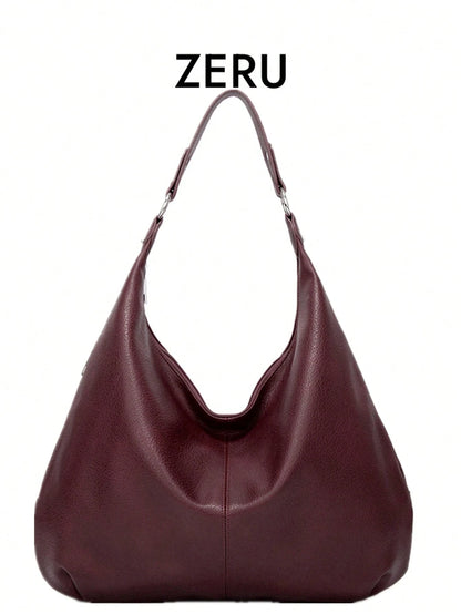 Vintage Tote Bag For Women, New Fashion  Large Capacity, Soft Leather, Versatile Commuter Bag