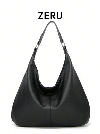 Vintage Tote Bag For Women, New Fashion  Large Capacity, Soft Leather, Versatile Commuter Bag