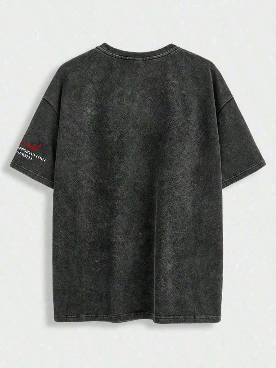 Vintage Washed Unisex Rose Pattern Vintage Washed Cotton T-Hirt, Pink Ummer Tops Free People Inspired Clothes Graphic Tees Women Vestidos Elegantes