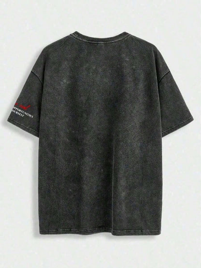 Vintage Washed Unisex Rose Pattern Vintage Washed Cotton T-Hirt, Pink Ummer Tops Free People Inspired Clothes Graphic Tees Women Vestidos Elegantes