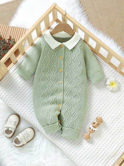Vintaside Kids Baby Boy Cute White Autumn Colorblock Striped Knitted Jumpsuit,Newborn Unisex Baby Clothes For Holiday Fashionable Versatile Infant Romper Clothing