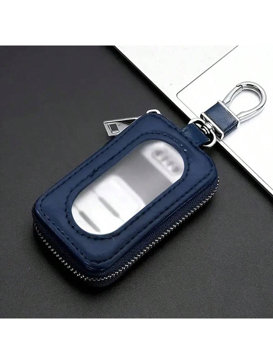 Visual Mirror Window Car Key Protector Bag Leather Key Holder Mini Auto Key Pocket Case PU Leather Keyring Wallet Zip Bag Car Key Holder Car Key Ring Christmas Gift Bridesmaid Gifts Funny Gift Teacher