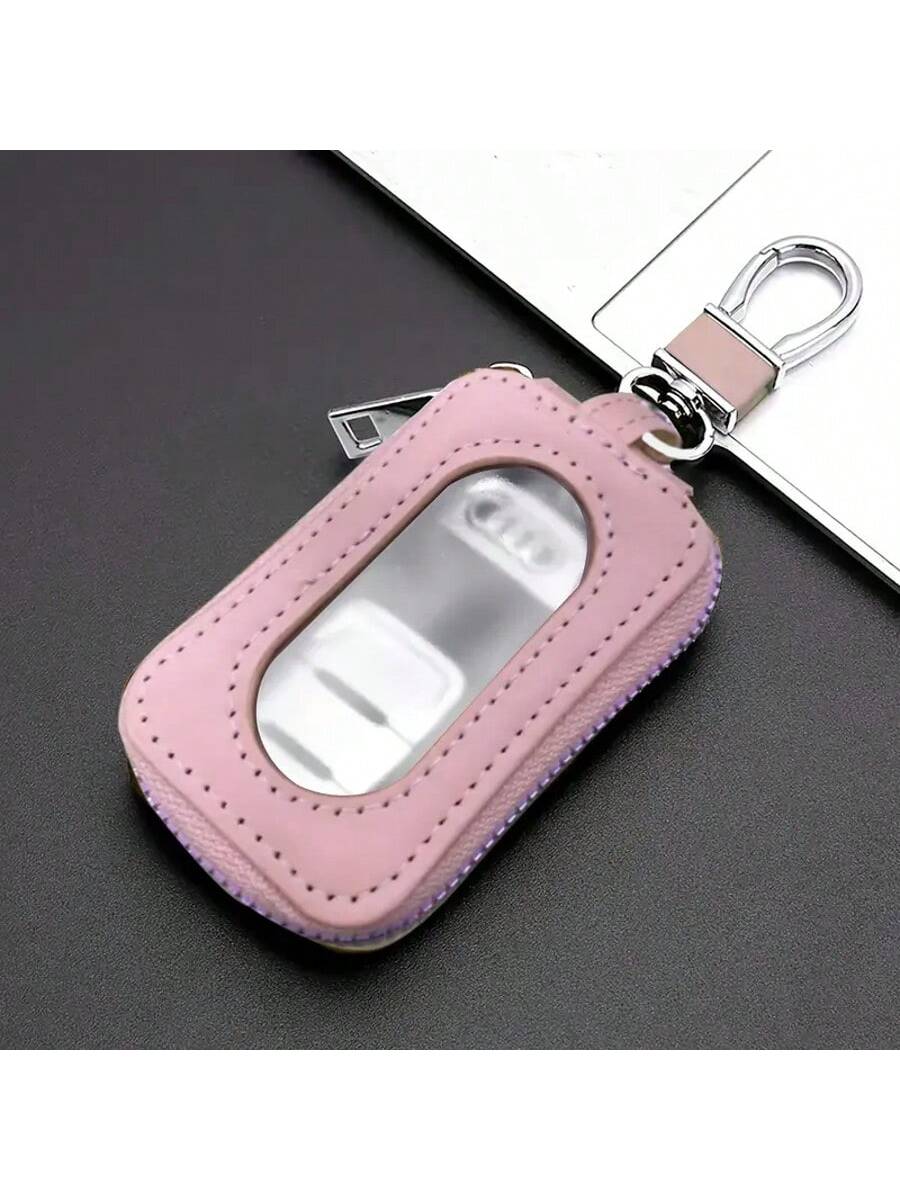 Visual Mirror Window Car Key Protector Bag Leather Key Holder Mini Auto Key Pocket Case PU Leather Keyring Wallet Zip Bag Car Key Holder Car Key Ring Christmas Gift Bridesmaid Gifts Funny Gift Teacher