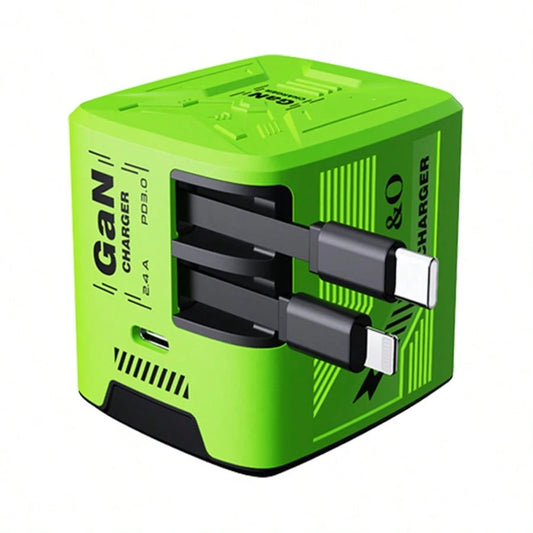 W&O 2025 New 120W Phone Charger, GaN Fast Charging Charger-Easily Enhance Your Charging Game: Efficient USB-C Foldable Travel Charger With 2 Cables,With 1 Type C Port- Suitable For Charging Various E