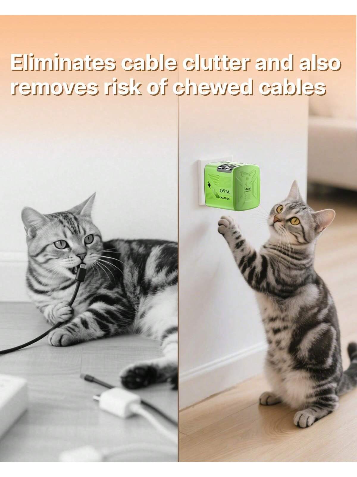 W&O 2025 New 120W Phone Charger, GaN Fast Charging Charger-Easily Enhance Your Charging Game: Efficient USB-C Foldable Travel Charger With 2 Cables,With 1 Type C Port- Suitable For Charging Various E
