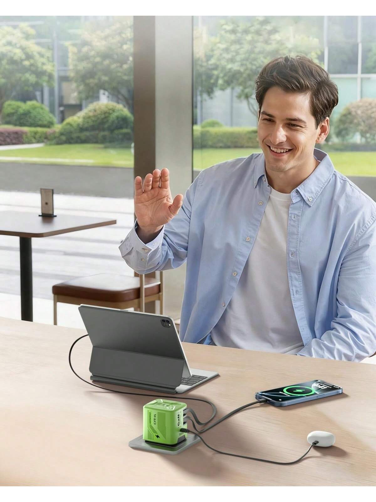 W&O 2025 New 120W Phone Charger, GaN Fast Charging Charger-Easily Enhance Your Charging Game: Efficient USB-C Foldable Travel Charger With 2 Cables,With 1 Type C Port- Suitable For Charging Various E