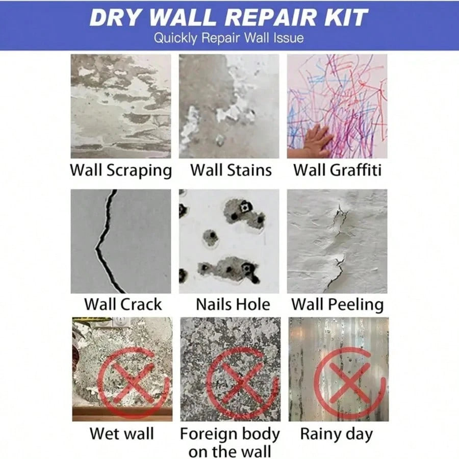 Wall Patching Compound, Wall Repair Paste, Waterproofing, Anti-Mildew, Anti-Humidity, White Wall Crack Repair And Hole Filling Putty, Wall Coating Paint