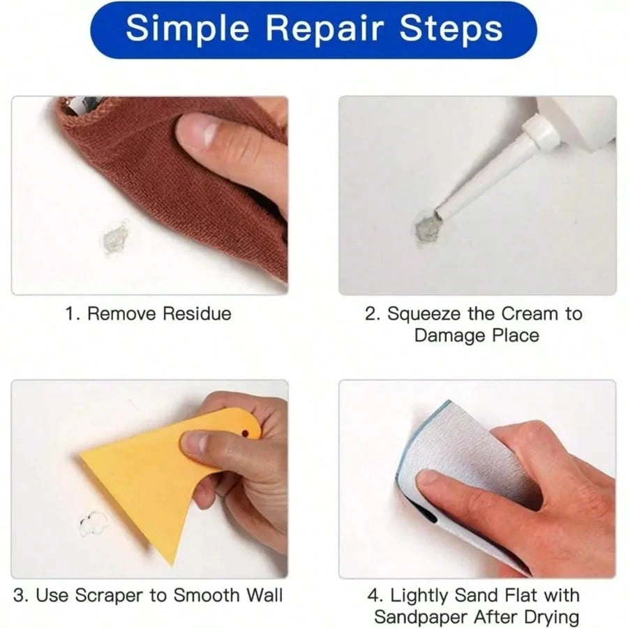 Wall Patching Compound, Wall Repair Paste, Waterproofing, Anti-Mildew, Anti-Humidity, White Wall Crack Repair And Hole Filling Putty, Wall Coating Paint