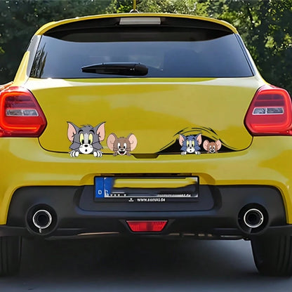 Warner Bros 1pc Cartoon Jerry Mouse Car Fuel Tank Sticker, Automotive Exterior Decal For Sun Shade, Anti-Scratch, Applicable To Car Body, Door, Full Wrap, Trunk, Hood, Creative, Perfect Gift For 10 Ho