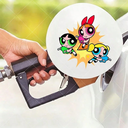 Warner Bros 1Pc The Powerpuff Girls Car Exterior Stickers Fuel Tank Cover Stickers For Cars Sunscreen For Cars Scratch-Resistant Car Exterior Accessories, Suitable For Car Body Stickers, Side Door Sti