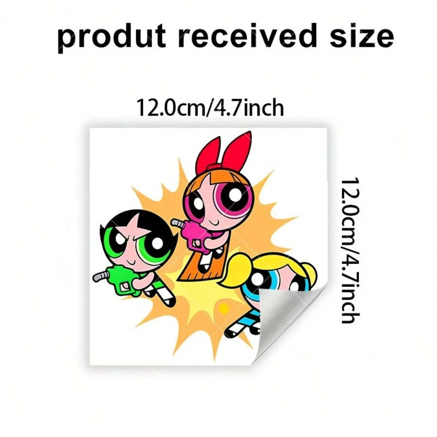 Warner Bros 1Pc The Powerpuff Girls Car Exterior Stickers Fuel Tank Cover Stickers For Cars Sunscreen For Cars Scratch-Resistant Car Exterior Accessories, Suitable For Car Body Stickers, Side Door Sti