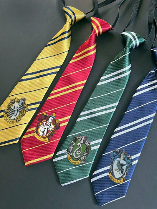 Warner Bros Official Licensed Tie,, House, Handwoven Striped Fashion Tie, Movie Merchandise, British Academy Style Party Costume Prop, Shirt Accessory, Creative Room Desktop Decor, Birthday Surprise