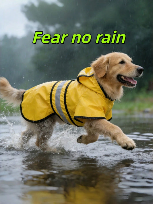 Waterproof Reflective Dog Raincoat With Leash Hole, Breathable Lightweight Pet Raincoat, Adjustable For Small, Medium And Large Dogs, All-Weather Outdoor