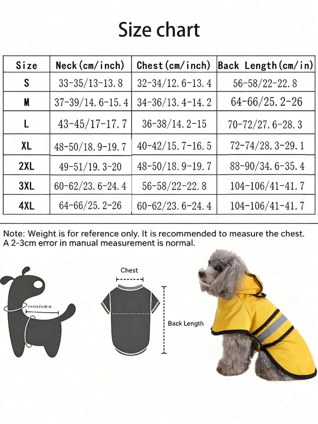 Waterproof Reflective Dog Raincoat With Leash Hole, Breathable Lightweight Pet Raincoat, Adjustable For Small, Medium And Large Dogs, All-Weather Outdoor
