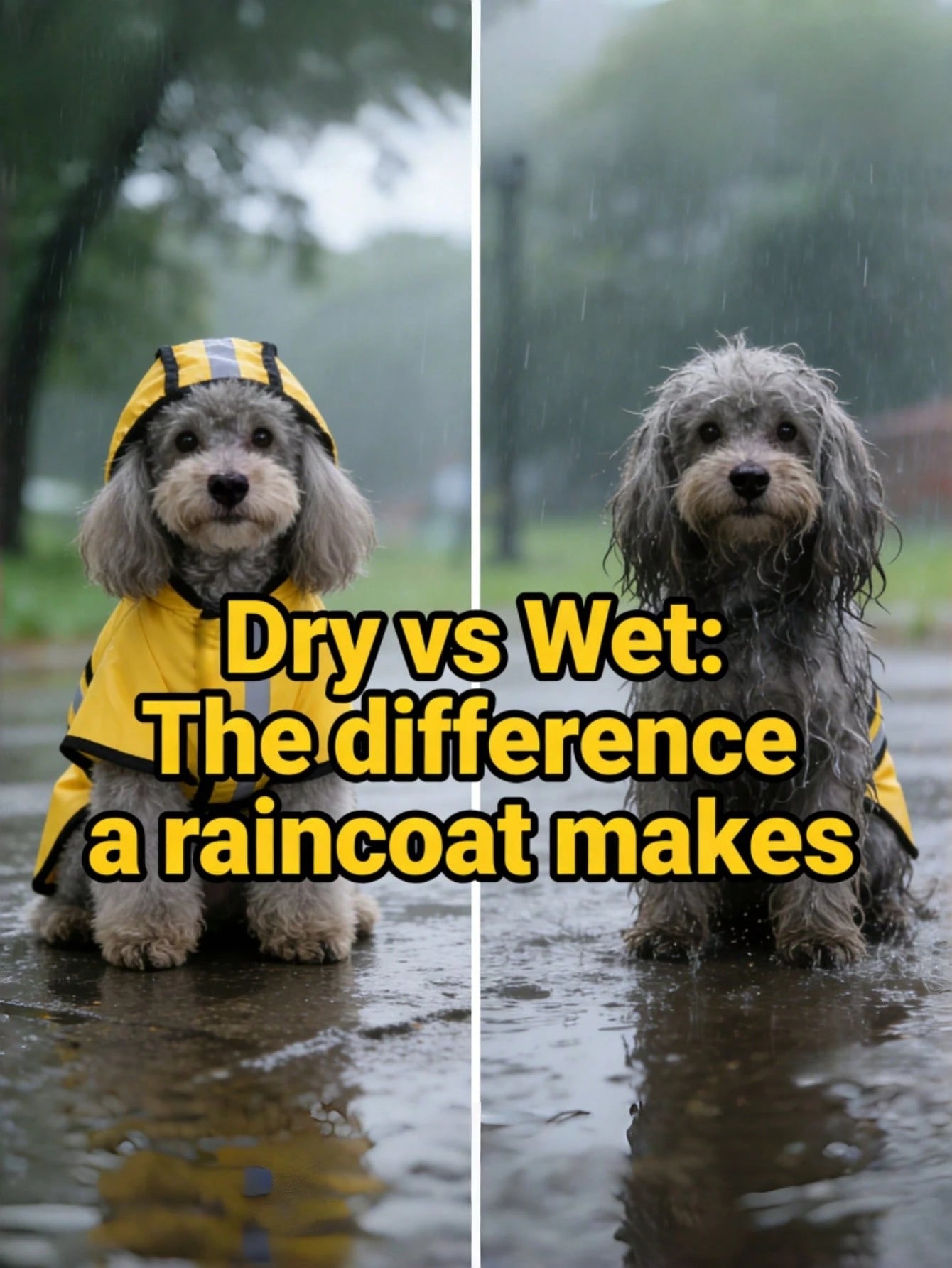Waterproof Reflective Dog Raincoat With Leash Hole, Breathable Lightweight Pet Raincoat, Adjustable For Small, Medium And Large Dogs, All-Weather Outdoor