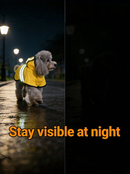 Waterproof Reflective Dog Raincoat With Leash Hole, Breathable Lightweight Pet Raincoat, Adjustable For Small, Medium And Large Dogs, All-Weather Outdoor