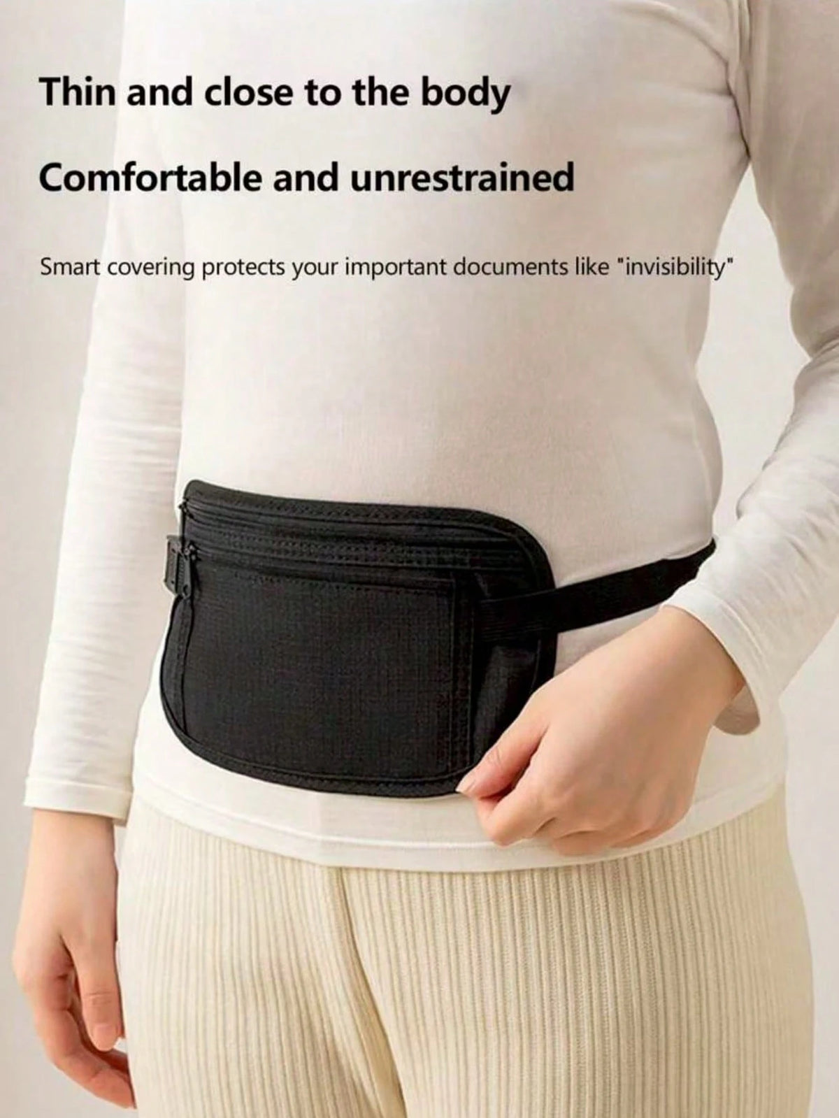 Waterproof RFID Anti-Theft Travel Waist Bag For Women, Running Waist Bag For Women, Outdoor Running Belt Bag For Fitness Training, Hidden Secure Money Pouch, Suitable For Daily Sports, Running, Hiking