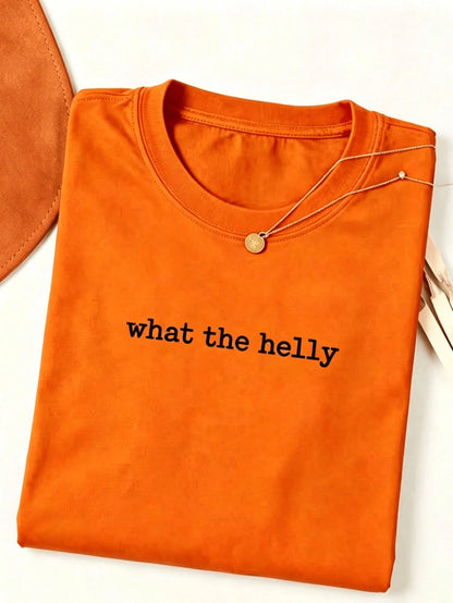 What The Helly Printed T-Shirt, High-Quality Batik Retro Fashion Brand T-Shirt, Women'S T-Shirt, Comfortable Outdoor Vacation Sport,Gift, Holiday Gift