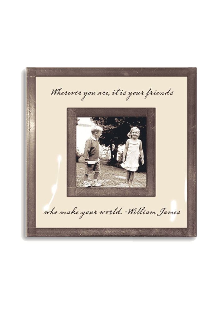 Wherever You Are It Is Your Friends 3"x 3" Copper & Glass Photo Frame - Ben's Garden