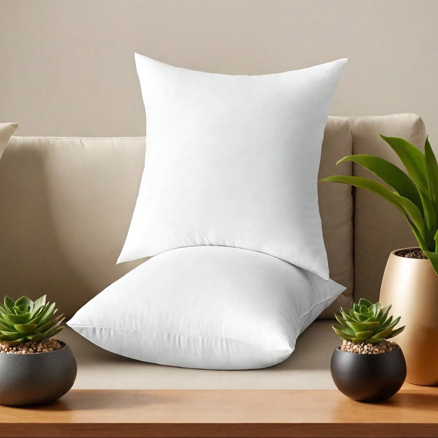 White Pillow Core, Sofa Cushion, Bed Cushion, Patio Cushion, 18*18 Inches, 20*20 Inches, 12*20 Inches, 22*22 Inches. High Filling Capacity, Machine Washable, Dryable, Reusable. Ultra-Fine Fabric, Brus