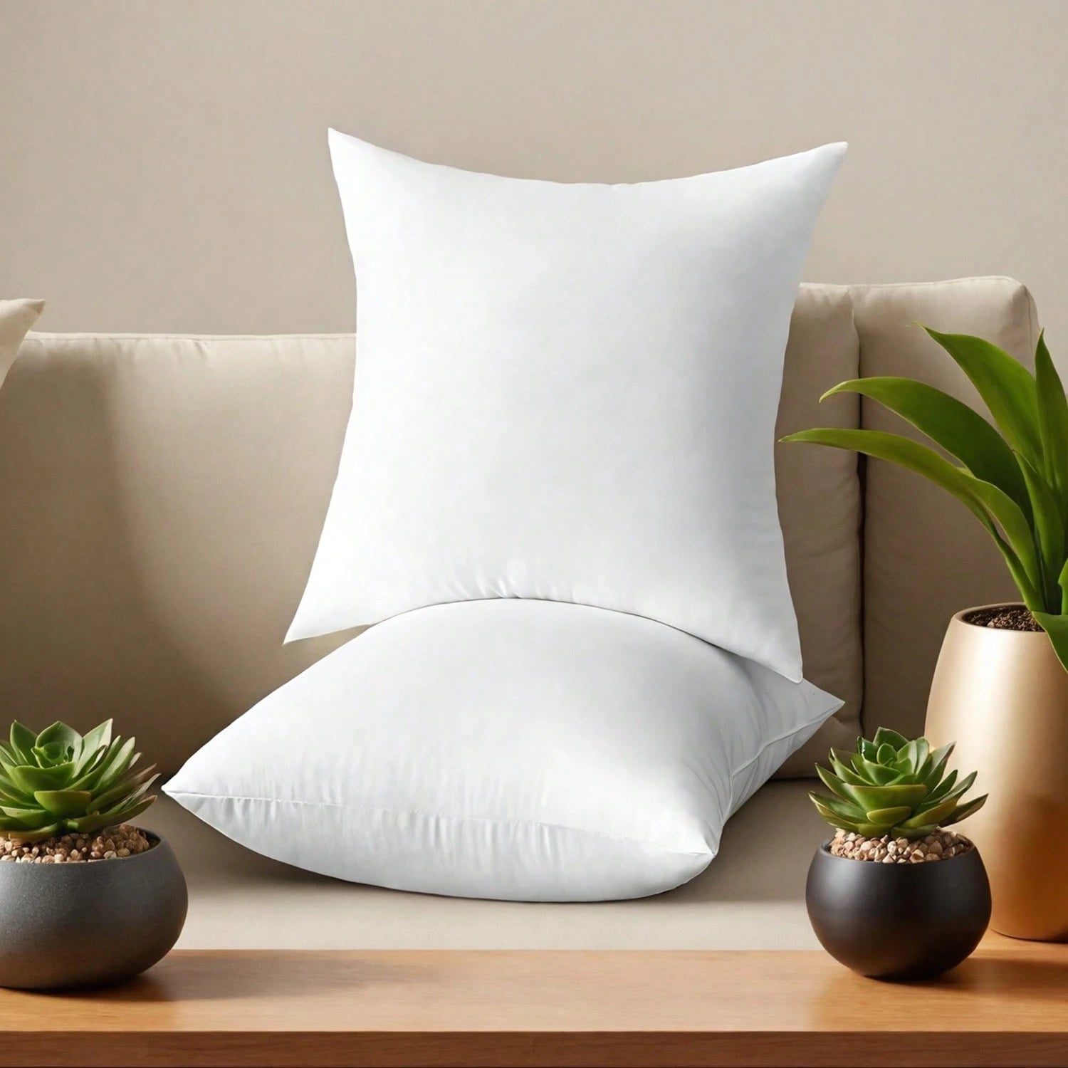 White Pillow Core, Sofa Cushion, Bed Cushion, Patio Cushion, 18*18 Inches, 20*20 Inches, 12*20 Inches, 22*22 Inches. High Filling Capacity, Machine Washable, Dryable, Reusable. Ultra-Fine Fabric, Brus