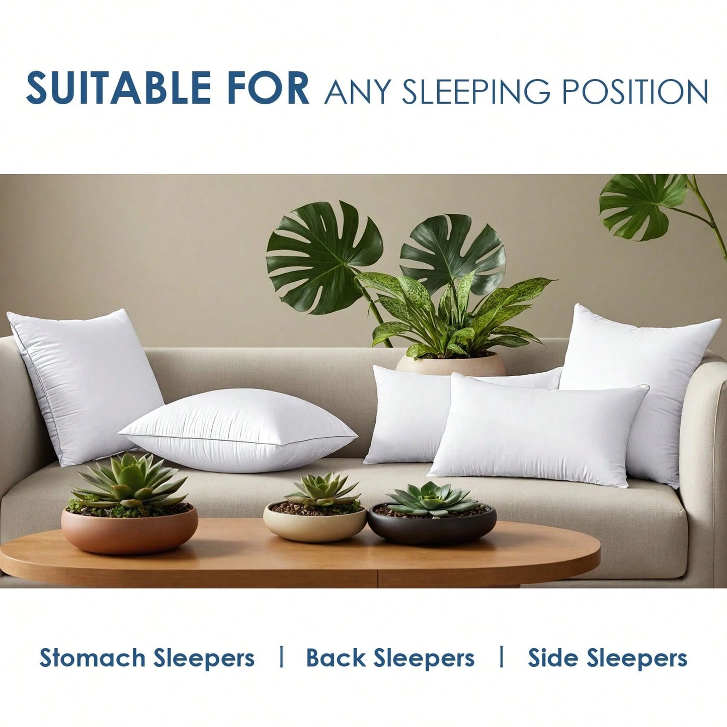 White Pillow Core, Sofa Cushion, Bed Cushion, Patio Cushion, 18*18 Inches, 20*20 Inches, 12*20 Inches, 22*22 Inches. High Filling Capacity, Machine Washable, Dryable, Reusable. Ultra-Fine Fabric, Brus