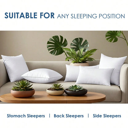 White Pillow Core, Sofa Cushion, Bed Cushion, Patio Cushion, 18*18 Inches, 20*20 Inches, 12*20 Inches, 22*22 Inches. High Filling Capacity, Machine Washable, Dryable, Reusable. Ultra-Fine Fabric, Brus