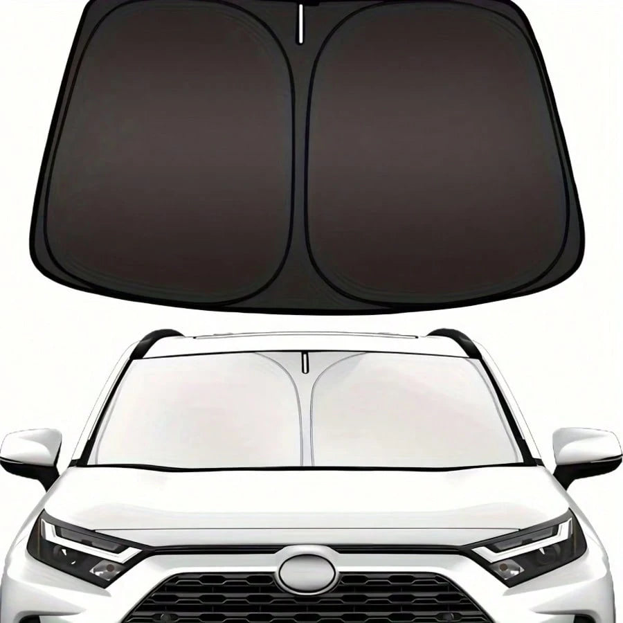Windshield Sun Shade, Foldable (Storage Bag Included), Front Window Sun Shade, Blocks UV Rays, Keeps Your Car Cool, Universal Thickened Sun Protection Board For Car Interior