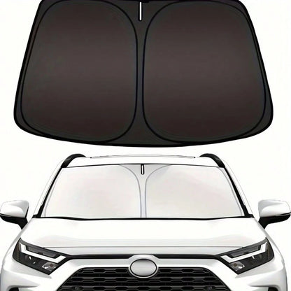 Windshield Sun Shade, Foldable (Storage Bag Included), Front Window Sun Shade, Blocks UV Rays, Keeps Your Car Cool, Universal Thickened Sun Protection Board For Car Interior