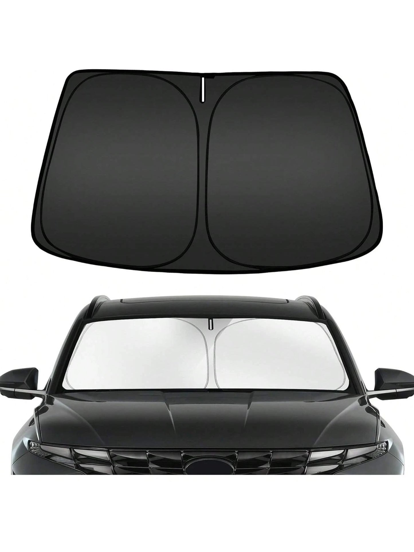 Windshield Sun Shade, Foldable (Storage Bag Included), Front Window Sun Shade, Blocks UV Rays, Keeps Your Car Cool, Universal Thickened Sun Protection Board For Car Interior