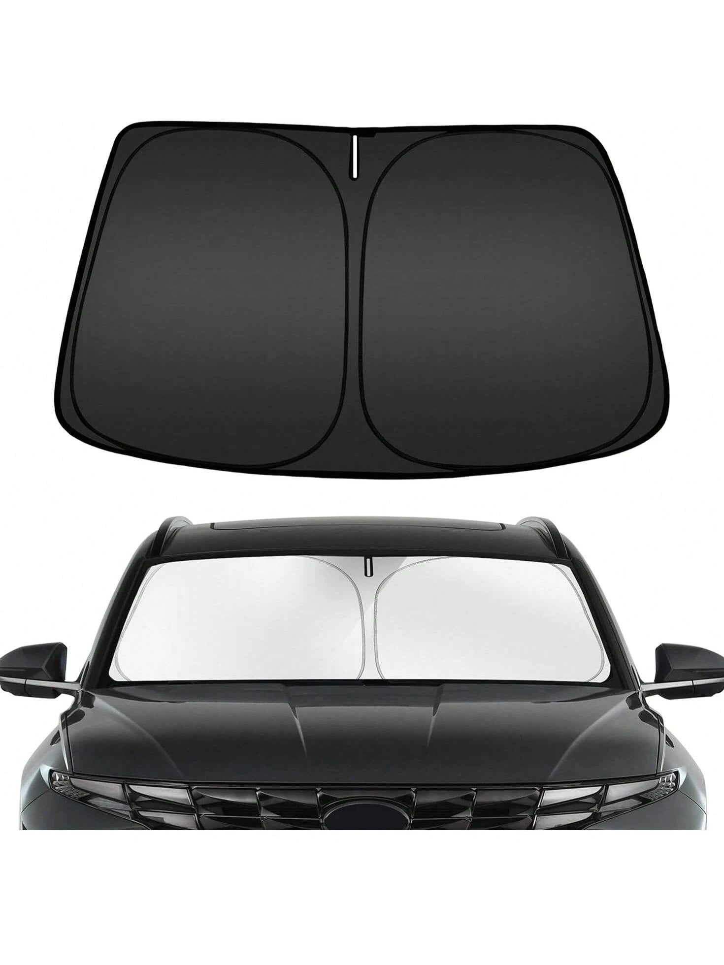 Windshield Sun Shade, Foldable (Storage Bag Included), Front Window Sun Shade, Blocks UV Rays, Keeps Your Car Cool, Universal Thickened Sun Protection Board For Car Interior