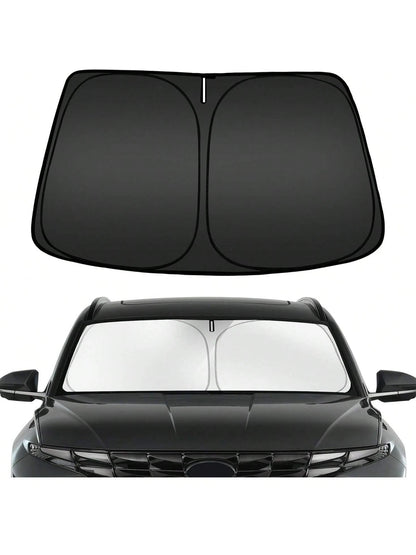 Windshield Sun Shade, Foldable (Storage Bag Included), Front Window Sun Shade, Blocks UV Rays, Keeps Your Car Cool, Universal Thickened Sun Protection Board For Car Interior