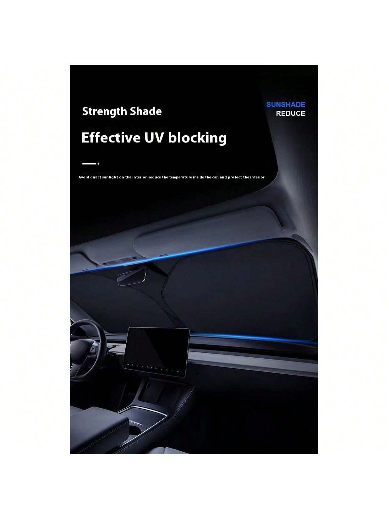 Windshield Sun Shade, Foldable (Storage Bag Included), Front Window Sun Shade, Blocks UV Rays, Keeps Your Car Cool, Universal Thickened Sun Protection Board For Car Interior