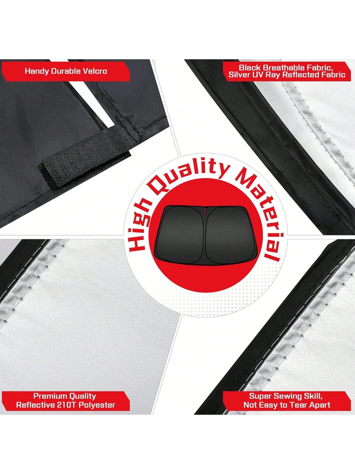 Windshield Sun Shade, Foldable (Storage Bag Included), Front Window Sun Shade, Blocks UV Rays, Keeps Your Car Cool, Universal Thickened Sun Protection Board For Car Interior