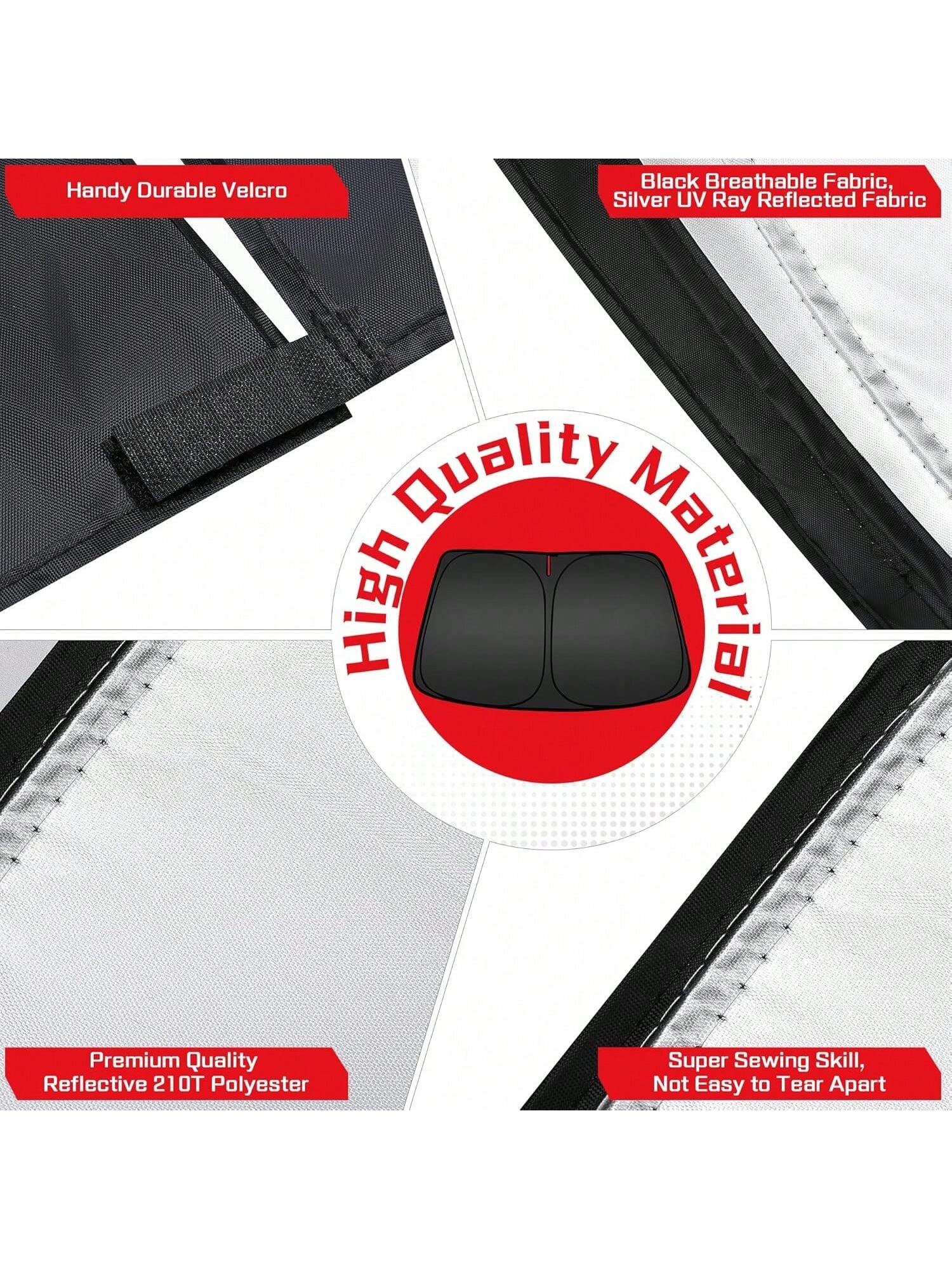 Windshield Sun Shade, Foldable (Storage Bag Included), Front Window Sun Shade, Blocks UV Rays, Keeps Your Car Cool, Universal Thickened Sun Protection Board For Car Interior