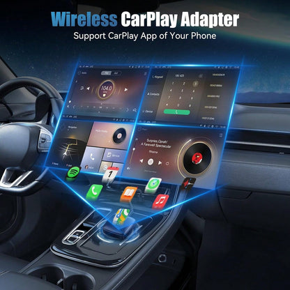 ‌ Wireless CarPlay Adapter For, Convert Wired To Wireless CarPlay, Plug & Play For OEM Systems 2015+, Instant Connection & Control (IOS 10+ Android 11 Compatible)