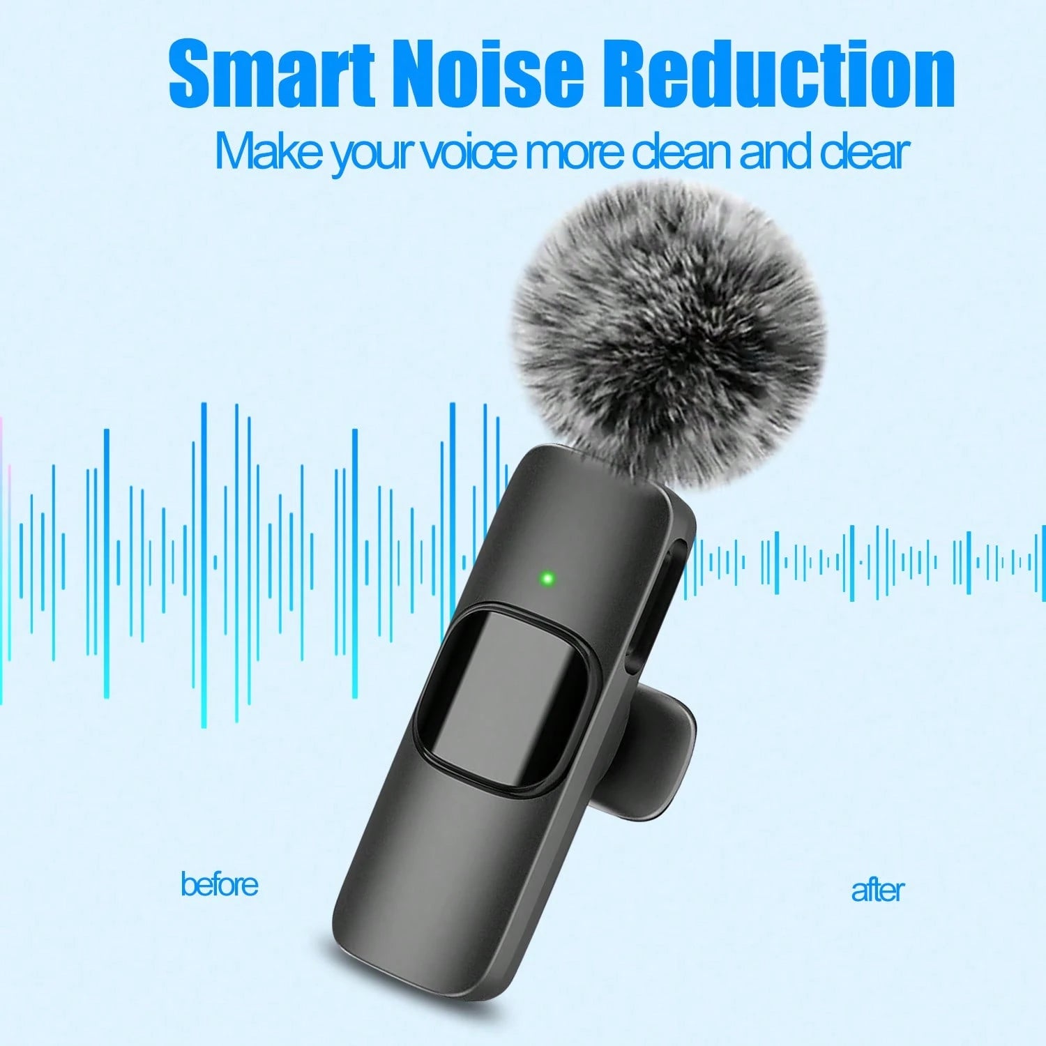 Wireless Lavalier Microphone Compatible With IPhone And TypeC Interface 2.4G Ultra-Low Latency Noise Reduction Chip Mini Lavalier Microphone Suitable For Live Streaming, Interviews, Song Recording,Sin