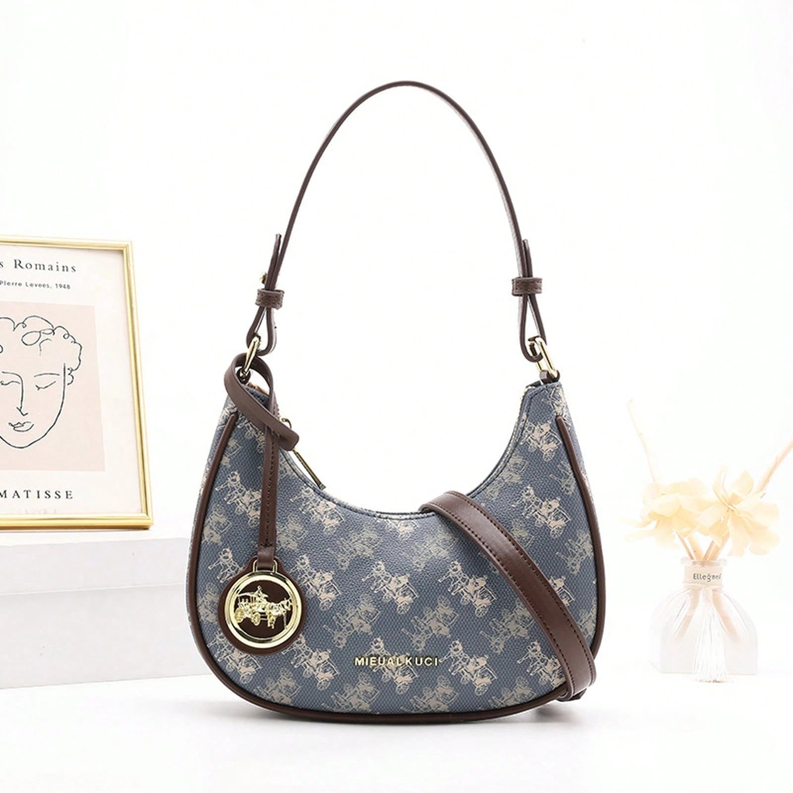 Women New Autumn‑Winter Armpit Baguette Half‑Moon Bag, Niche Versatile Dumpling‑Style Single Shoulder Crossbody Handbag For Daily Casual