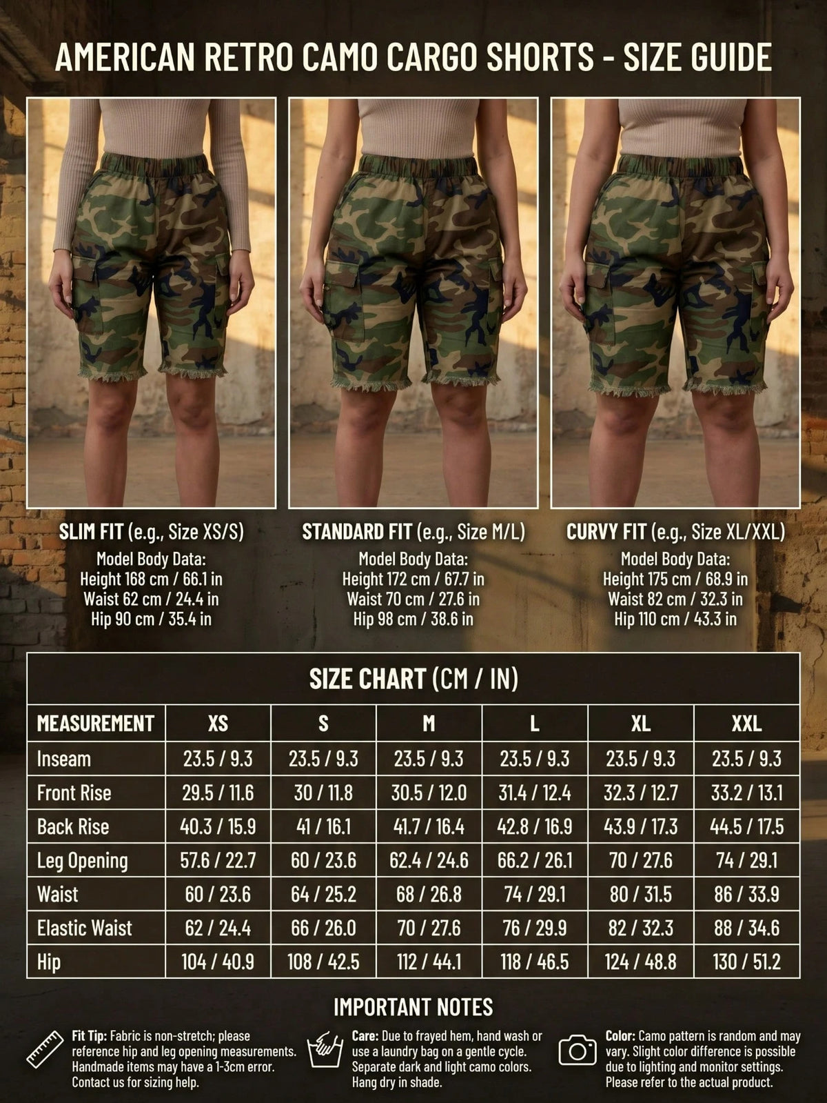 Women's Camouflage Elastic Waist Cargo Shorts, Casual Raw Hem Streetwear Mini Bottoms, Y2K & Everyday Outfits
