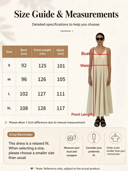 Women's Casual Elegant Solid Color Spaghetti Strap Dress, Minimalist Fashion Suitable For Summer Party